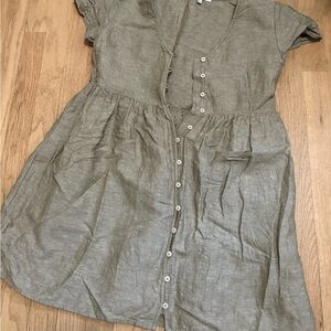 Madewell Tan Linen Dress